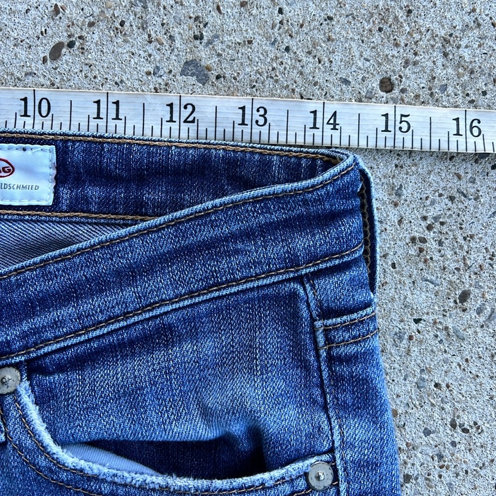 AG The Stilt Cigarette Roll-Up Low-Rise Distressed Stretch Ankle Jeans Waist 26 - Picture 5 of 11